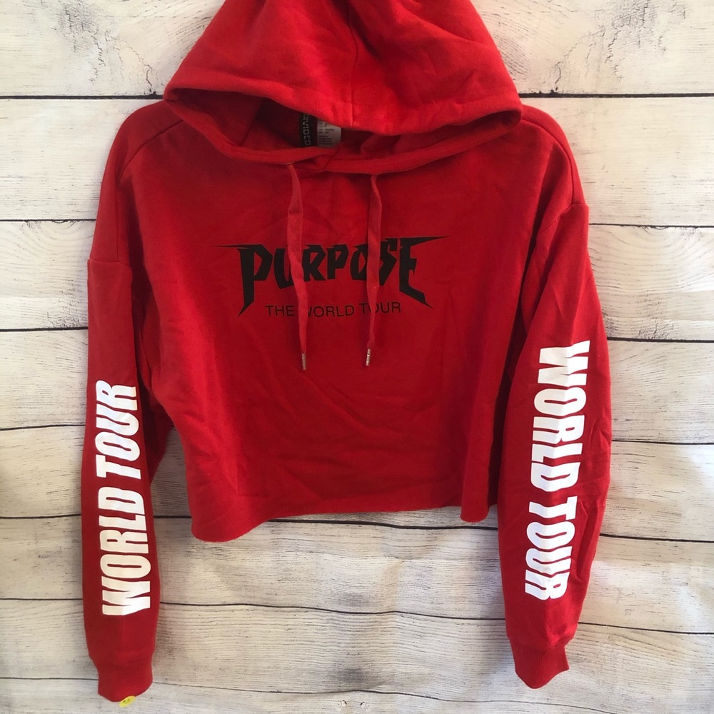 Hooded crop sweatshirt